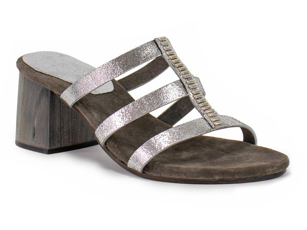 calleen cordero Valle 50 Heel Silver Mirror w/ Nickel Art