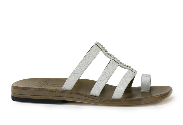 Calleen Cordero Valle Sandal White Nash W/ Nickel Art
