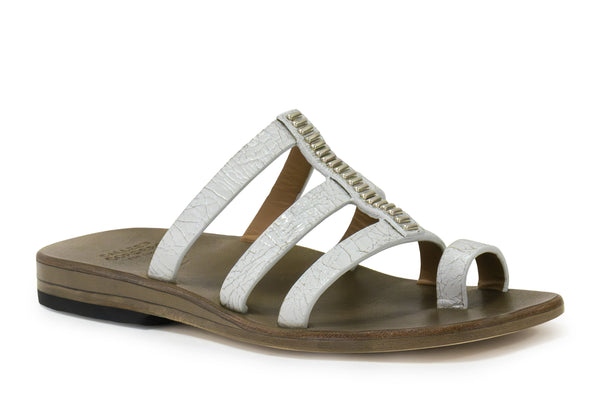 calleen cordero Valle Sandal White Nash w/ Nickel Art