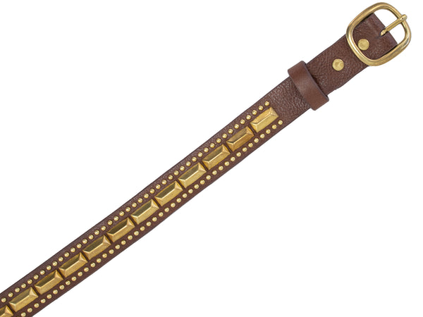 Calleen Cordero Villanova 1" Belt Brown Leather W/ Brass Art