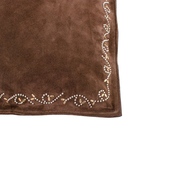Calleen Cordero Viola 20" X 20" Pillow Case Chocolate Suede W/ Brass & Nickel