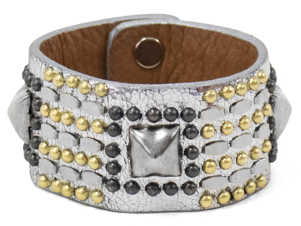 Calleen Cordero Viva 1.25" Bracelet Gold Mirror W/ Black Nickel & Brass