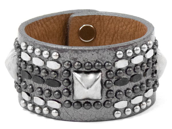 Calleen Cordero Viva 1.25" Bracelet Gold Mirror W/ Black Nickel & Brass