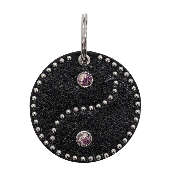 Calleen Cordero Ying Yang Keychain White Old Fashioned W/Brass Art