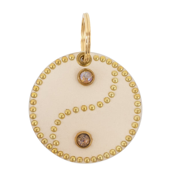 calleen cordero Ying Yang Keychain White Old Fashioned w/Brass art