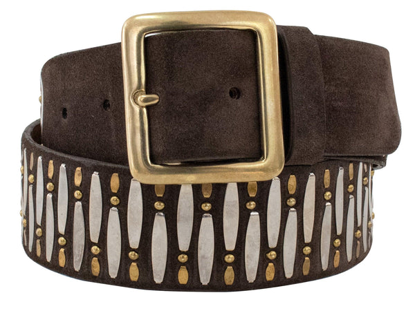 Calleen Cordero Zara 1.75" Belt Copper Pearl Cracked W/ Nickel Art