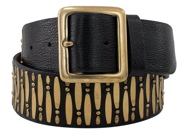 Calleen Cordero Zara 1.75" Belt Copper Pearl Cracked W/ Nickel Art