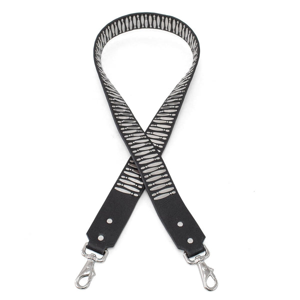 Calleen Cordero Zara Handbag Strap Black Aniline W/ Nickel Art