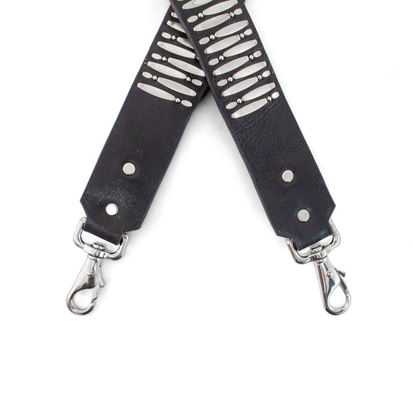 Calleen Cordero Zara Handbag Strap Black Aniline W/ Nickel Art