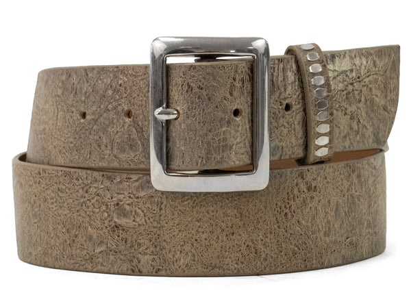 Calleen Cordero Zen 1.5" Belt Navy Tornado W/ Solid Nickel Buckle