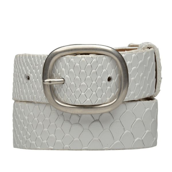 Calleen Cordero Zen 1" Belt Black Embossed Croc W/ Brass Art