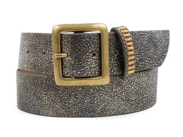 Calleen Cordero Zen NS 1.5" Belt Puerto Rico Gold W/ Brass Art