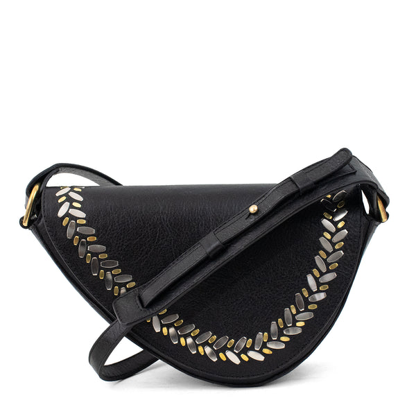 Calleen Cordero Zendra Crossbody Butter Leather W/ Brass & Nickel Art