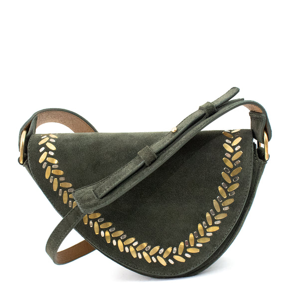 Calleen Cordero Zendra Crossbody Butter Leather W/ Brass & Nickel Art