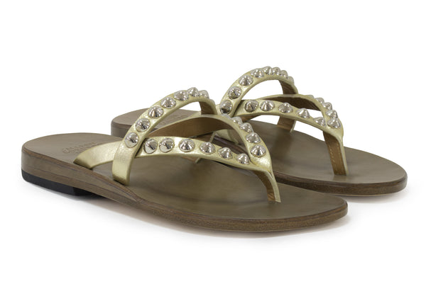 calleen Cordero Ziggy Sandal Gold Britania W/ Nickel Art
