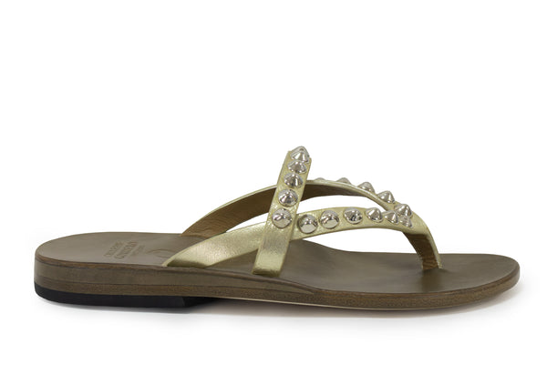 calleen Cordero Ziggy Sandal Gold Britania W/ Nickel Art