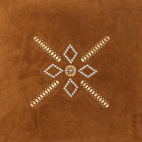 Calleen Cordero Zion 25" X 25" Pillow Case Zion Art - Cognac Suede W/ Brass & Nickel