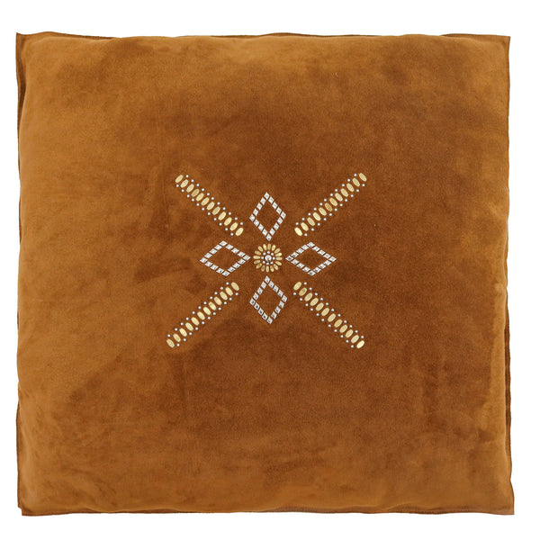 calleen cordero Zion 25" x 25" Pillow Case Zion Art - Cognac Suede w/ Brass & Nickel