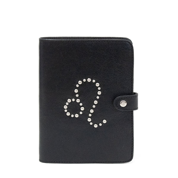 Calleen Cordero Zodiac Signs Notebook 4 1/2" W X 6" H Aries - Black Belmont W/ Nickel Art