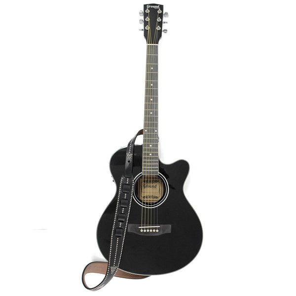 Calleen Cordero Zorro Guitar Strap Black Aniline W/ Nickel Art