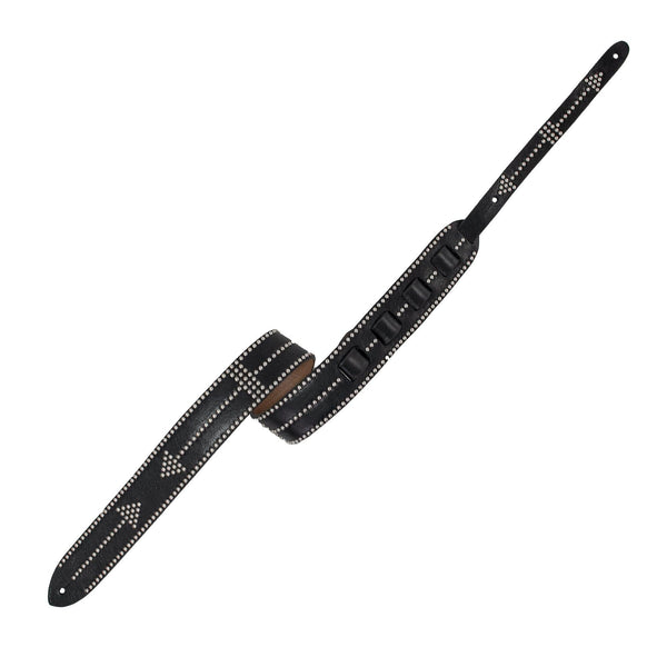 Calleen Cordero Zorro Guitar Strap Black Aniline W/ Nickel Art