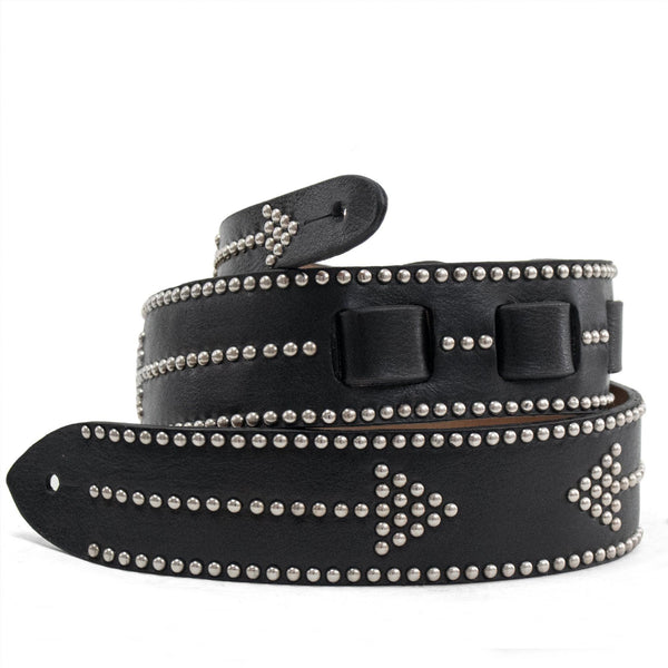 calleen cordero Zorro Guitar Strap Black Aniline w/ Nickel Art