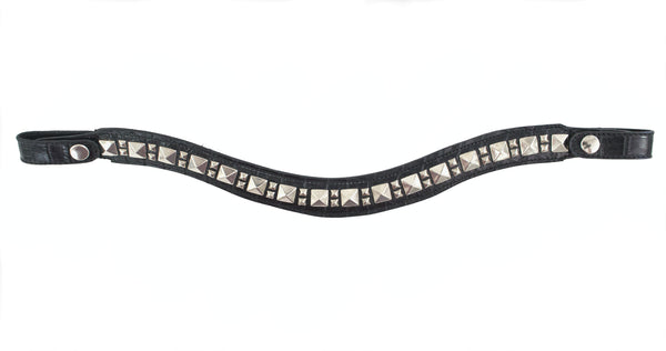 calleen cordero Zumo Browband Black Croc w/ Nickel Art