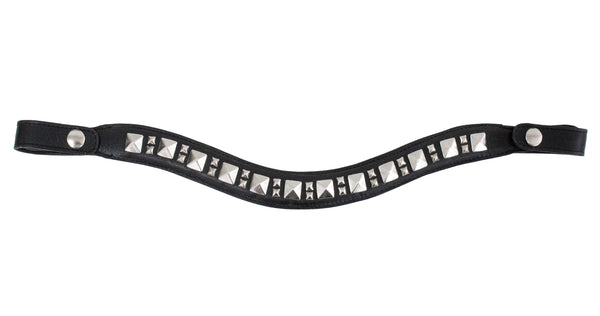 calleen cordero Zumo Browband Black Leather w/ Nickel Art
