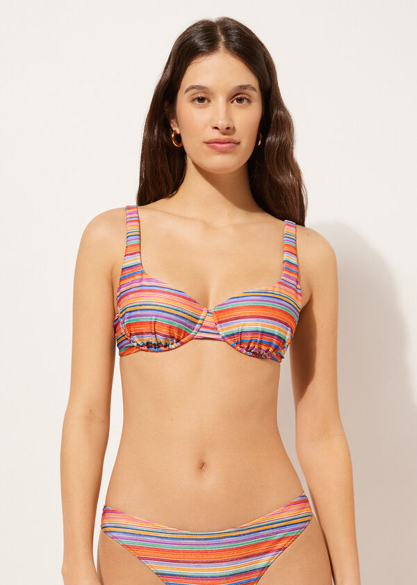 calzedonia Balconette Swimsuit Top Colorful Stripes