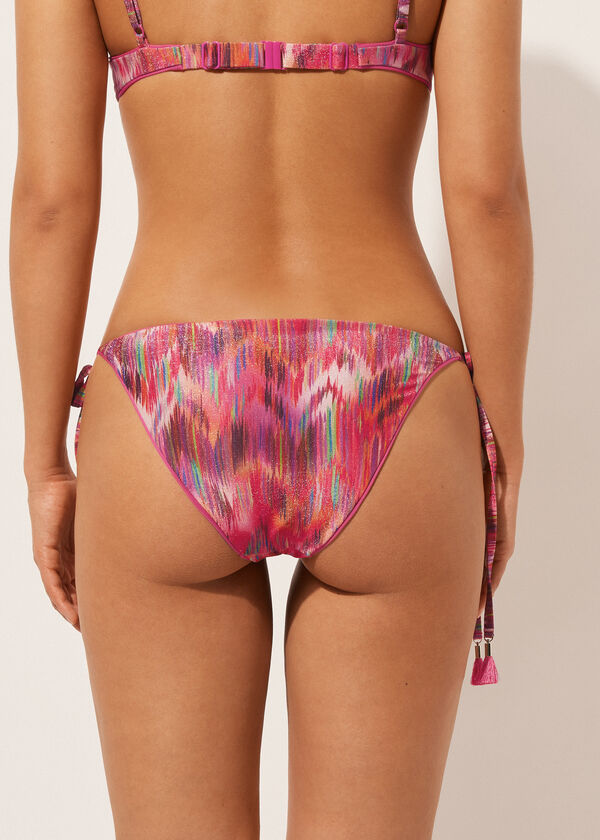 Calzedonia Brazilian String Swimsuit Bottoms Multicolor Ethnic