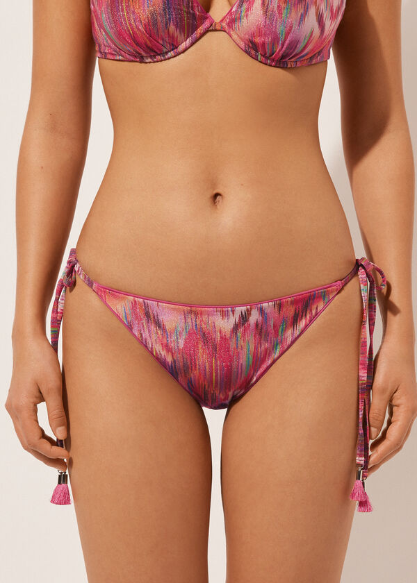 calzedonia Brazilian String Swimsuit Bottoms Multicolor Ethnic