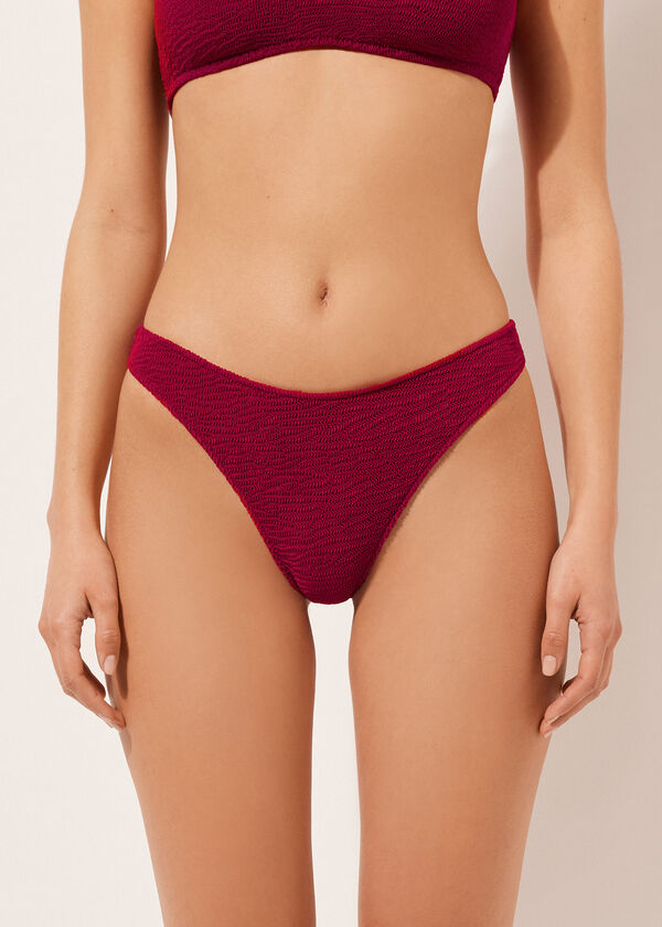 calzedonia Brazilian Swimsuit Bottoms Crinkle Waves
