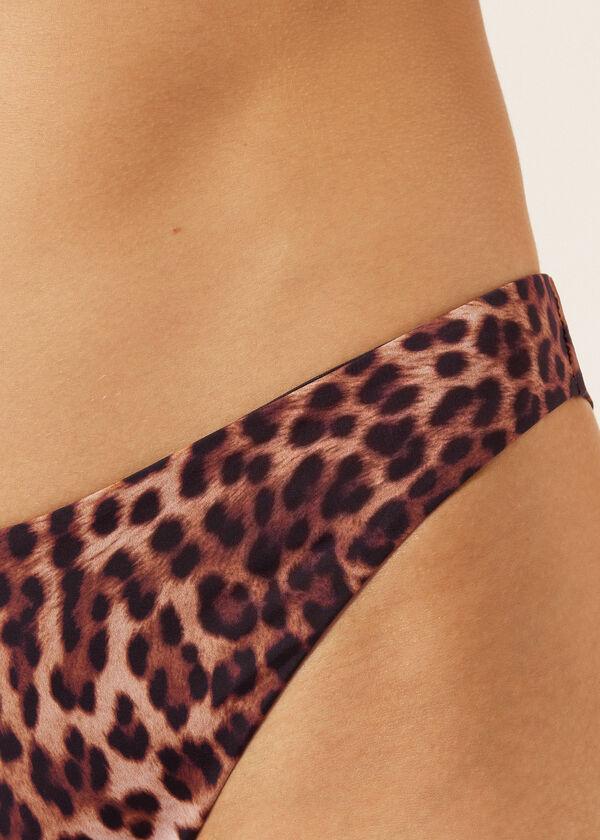 calzedonia Brown Animalier Brazilian Swimsuit Bottoms