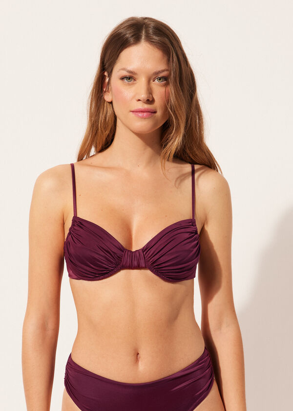 calzedonia Balconette Swimsuit Top Shiny Satin