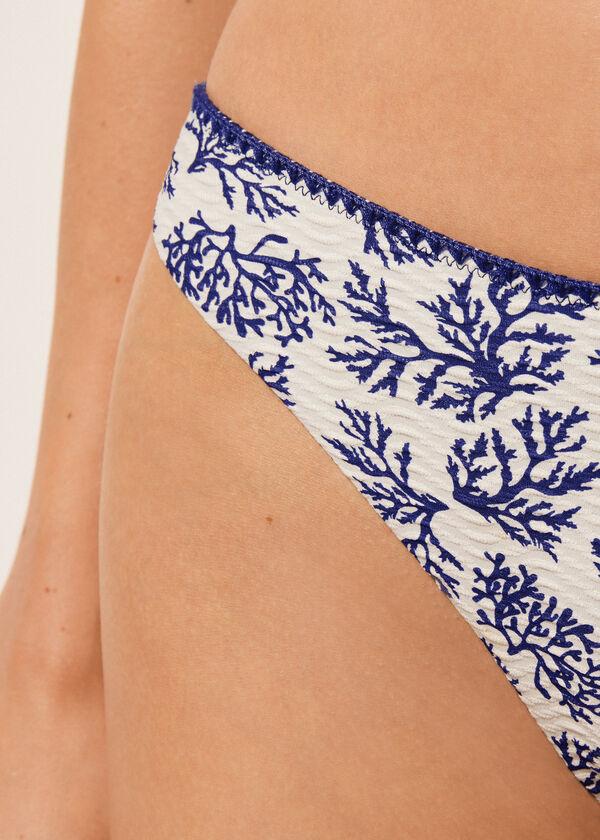 Calzedonia Brazilian Swimsuit Bottoms Blue Corals