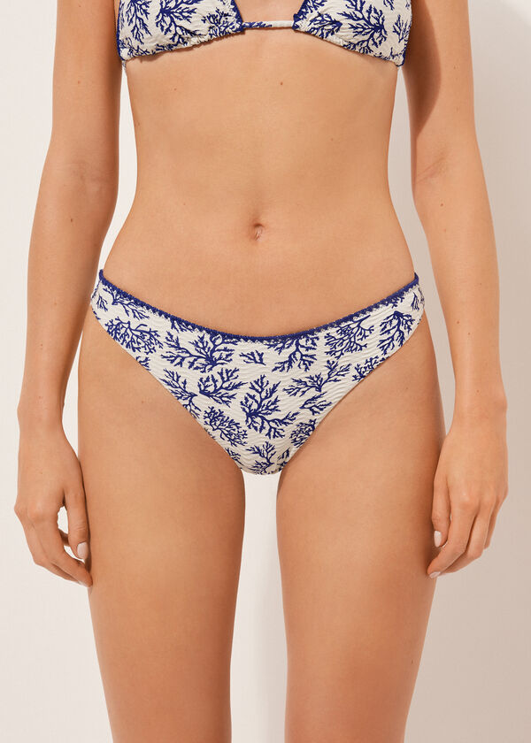 calzedonia Brazilian Swimsuit Bottoms Blue Corals