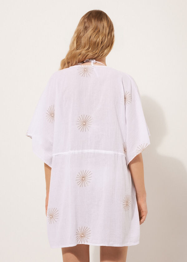 Calzedonia Cotton Caftan With Elegant Embroidery