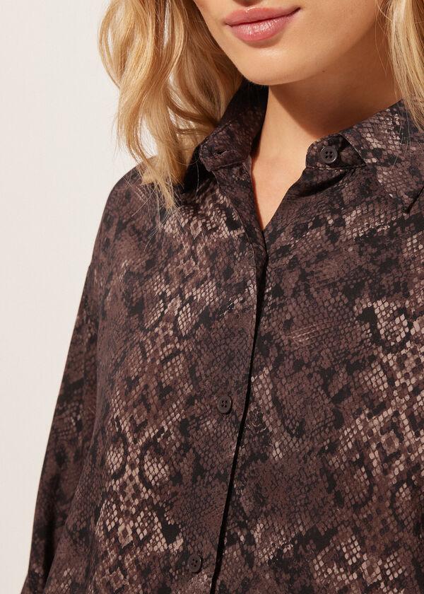 Calzedonia Cropped Animal Print Shirt