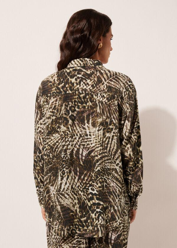Calzedonia Cropped Animal Print Shirt