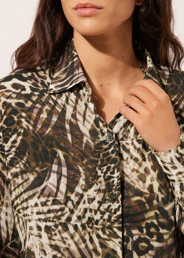 Calzedonia Cropped Animal Print Shirt