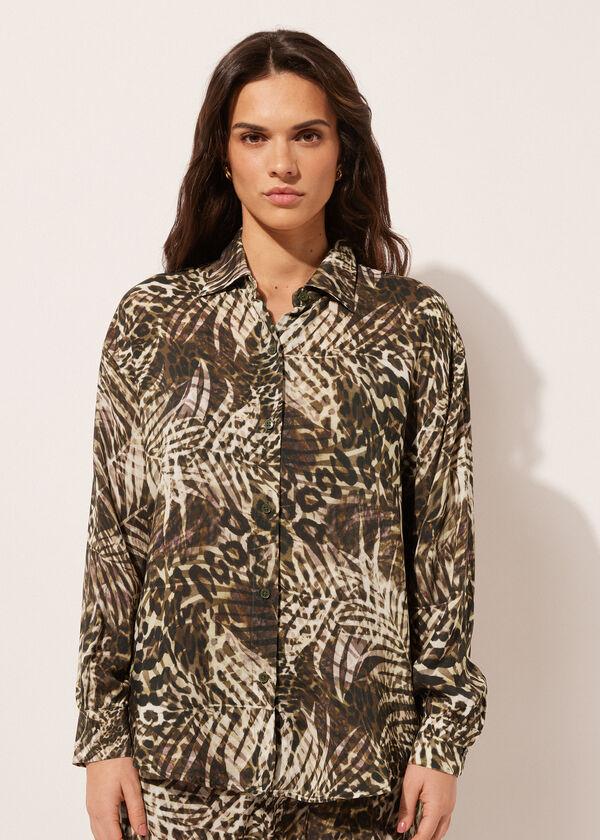 calzedonia Cropped Animal Print Shirt