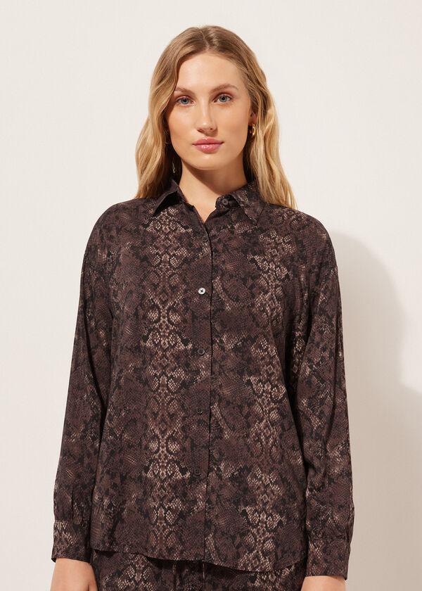calzedonia Cropped Animal Print Shirt