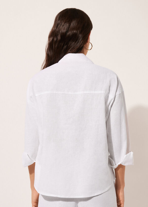 Calzedonia Cropped Linen And Viscose Shirt