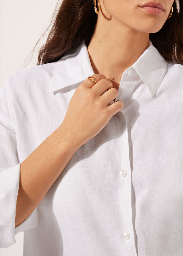 Calzedonia Cropped Linen And Viscose Shirt