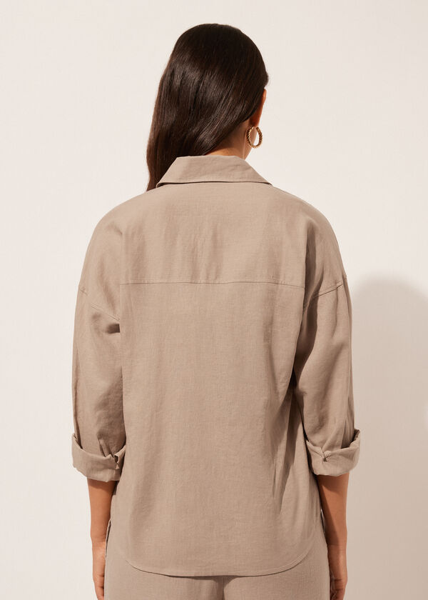 Calzedonia Cropped Linen And Viscose Shirt