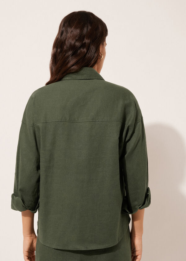 Calzedonia Cropped Linen And Viscose Shirt