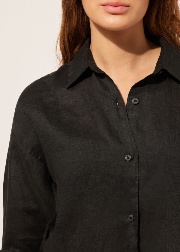 Calzedonia Cropped Linen Shirt