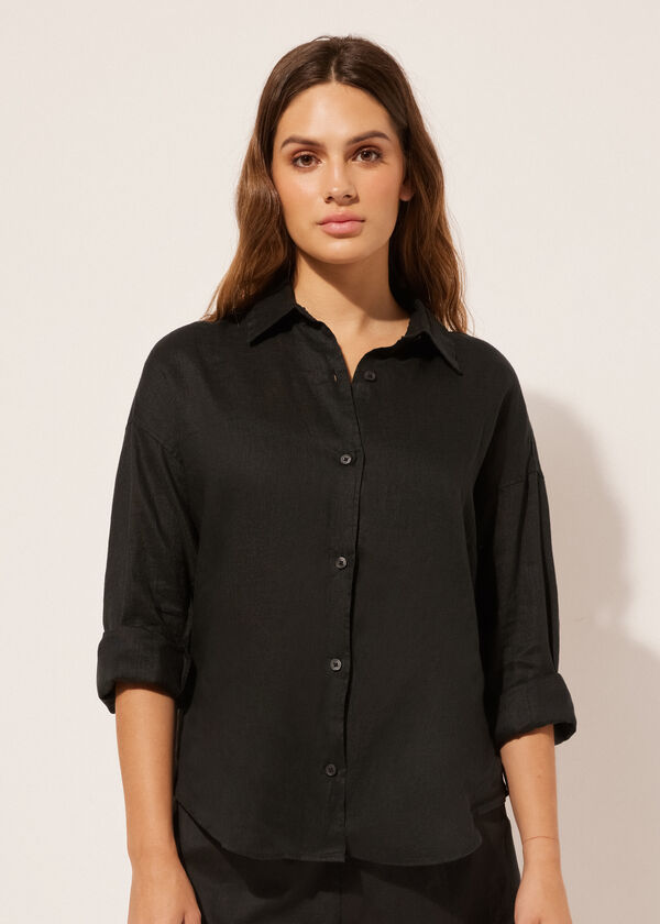 calzedonia Cropped Linen Shirt