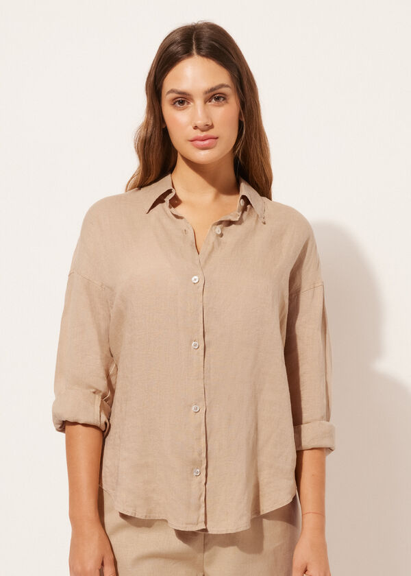 calzedonia Cropped Linen Shirt