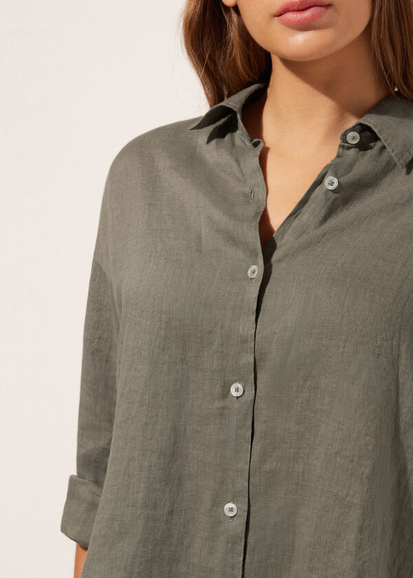 Calzedonia Cropped Linen Shirt
